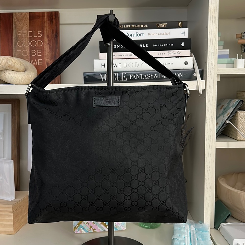 Gucci Techno Web Canvas Messenger Bag